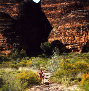 walking through the magnificent Bungle Bungle ranges