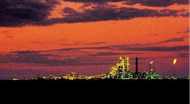 Sunset over the BHP Hot Briquetted Iron ore Plant